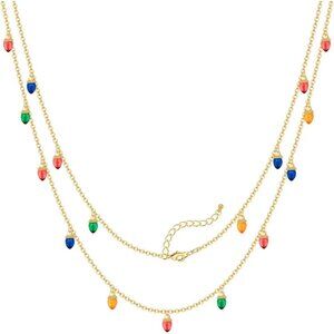 Women With Candy Christmas Tree Pendant Necklace Light Bulb Xmas Fashion Jewelry